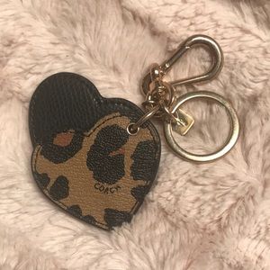 Coach ocelot print keychain and mirror